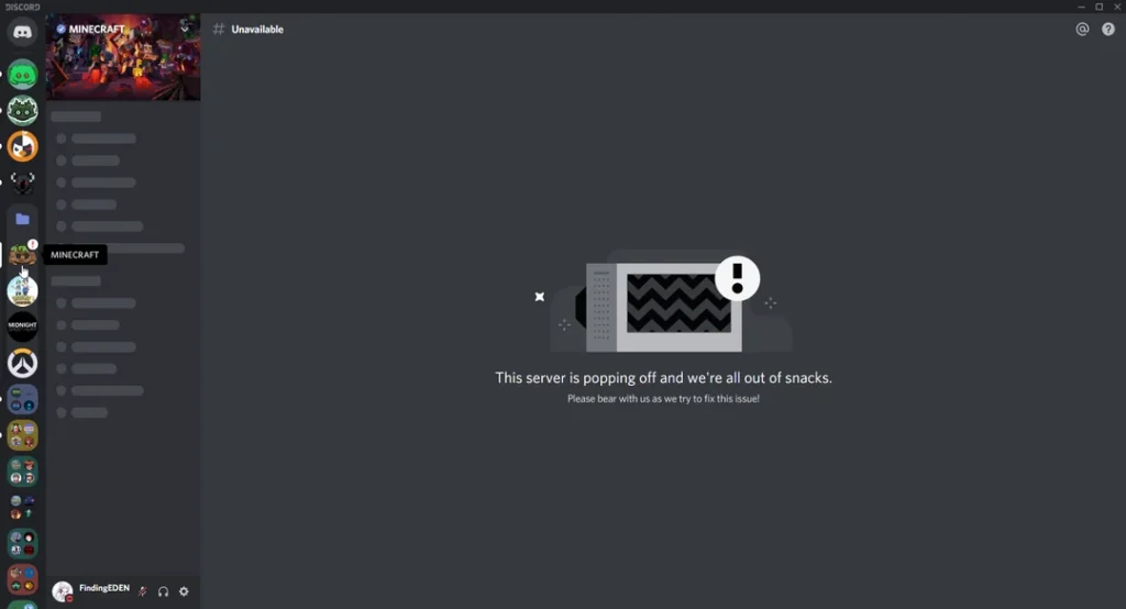 Discord Exclamation Mark on Server