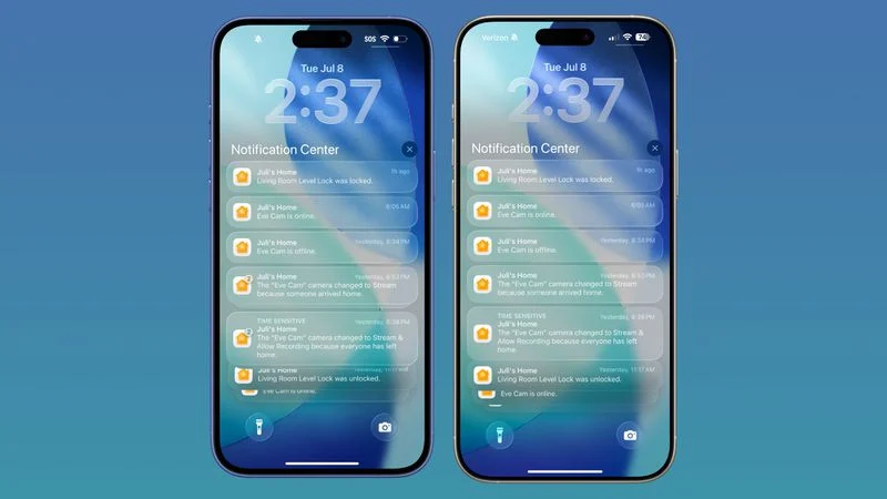 iOS 26 Liquid Glass Design Changes: Beta 2 vs. Beta 3 Visual Deep Dive 9 iOS 26 Liquid Glass Lock Screen clock opacity