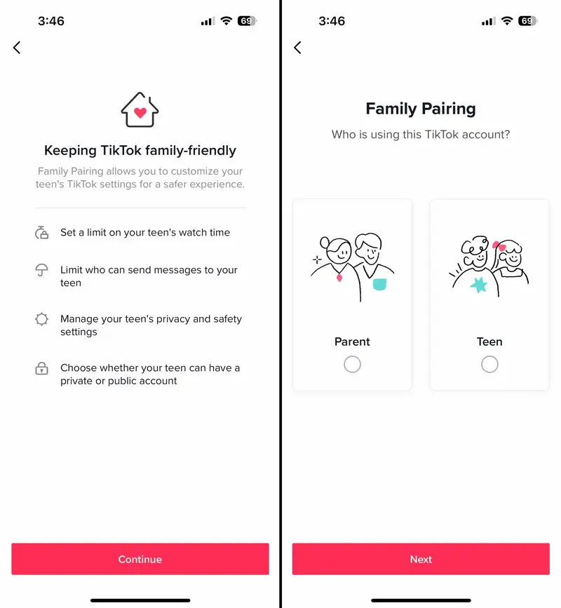 TikTok Expands Platform Tools with New Parental Controls, Creator Features, and Digital Wellbeing Support 2 TikTok parental controls on family pairing dashboard