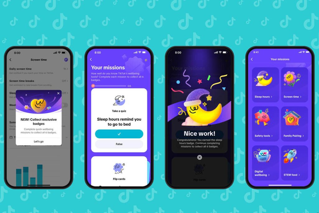 TikTok Expands Platform Tools with New Parental Controls, Creator Features, and Digital Wellbeing Support 4 TikTok digital wellbeing screen with missions and badges